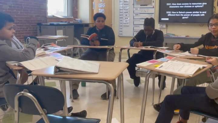 Nativity Prep sixth graders in a R.E.A.L. Discussion classroom